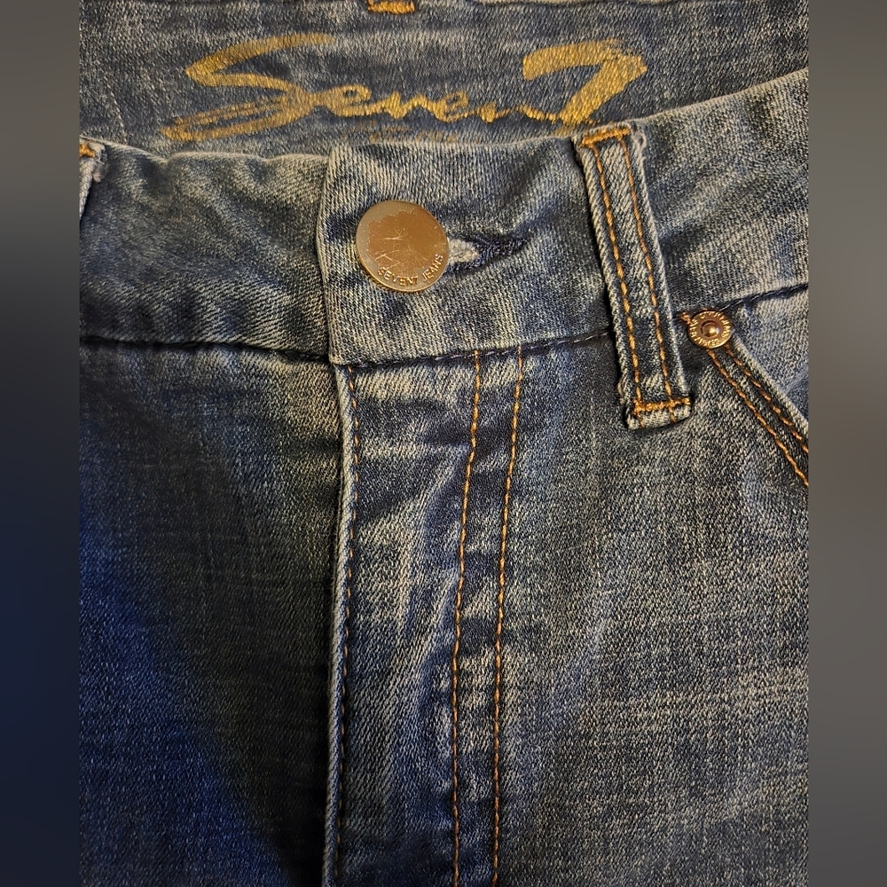 Women's Seven7 Tummyless High Rise Skinny Jeans Medium Wash, Size 14 - Picture 9 of 9